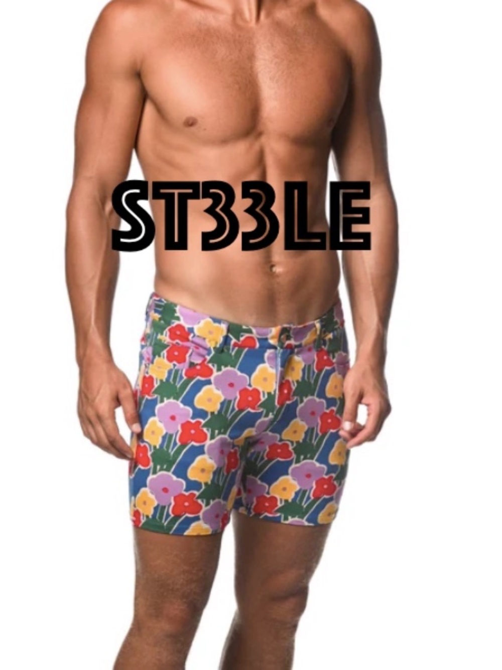 Steele Stretch Shorts 26" waist 5" inseam New with tags 76% rayon/19% polyester